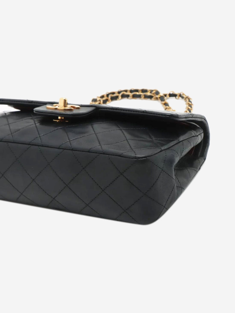 Black vintage 1989 small lambskin Classic Double Flap bag Shoulder bags Chanel 
