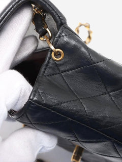Black vintage 1991 lambskin Classic Single Flap bag Shoulder bags Chanel 
