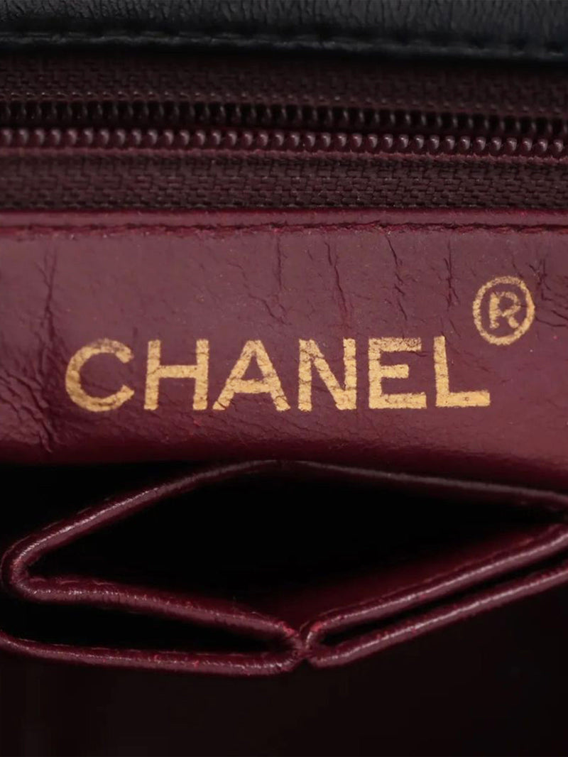 Black vintage 1991 lambskin Classic Single Flap bag Shoulder bags Chanel 