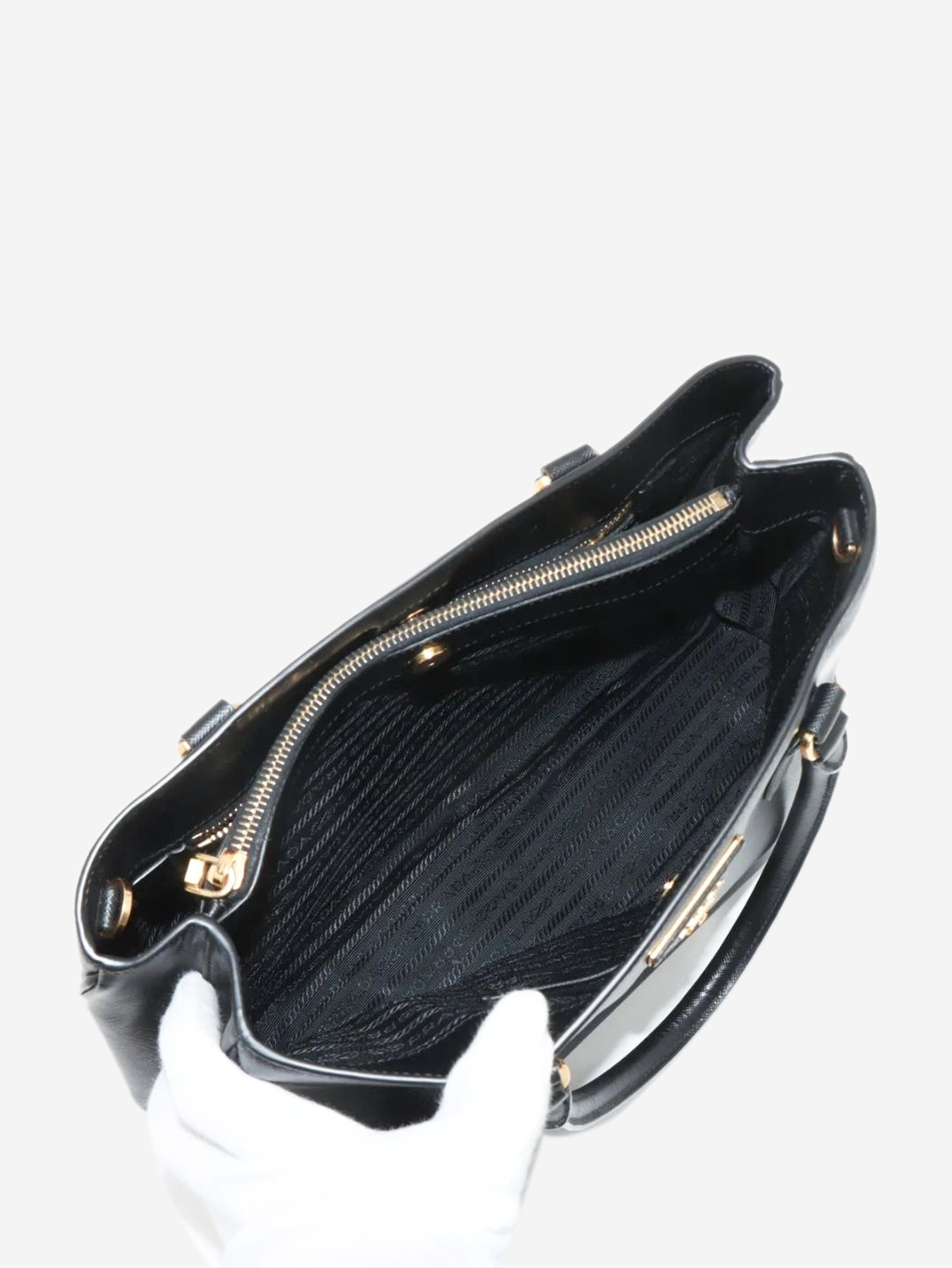 Black Saffiano Lux leather 2way bag
