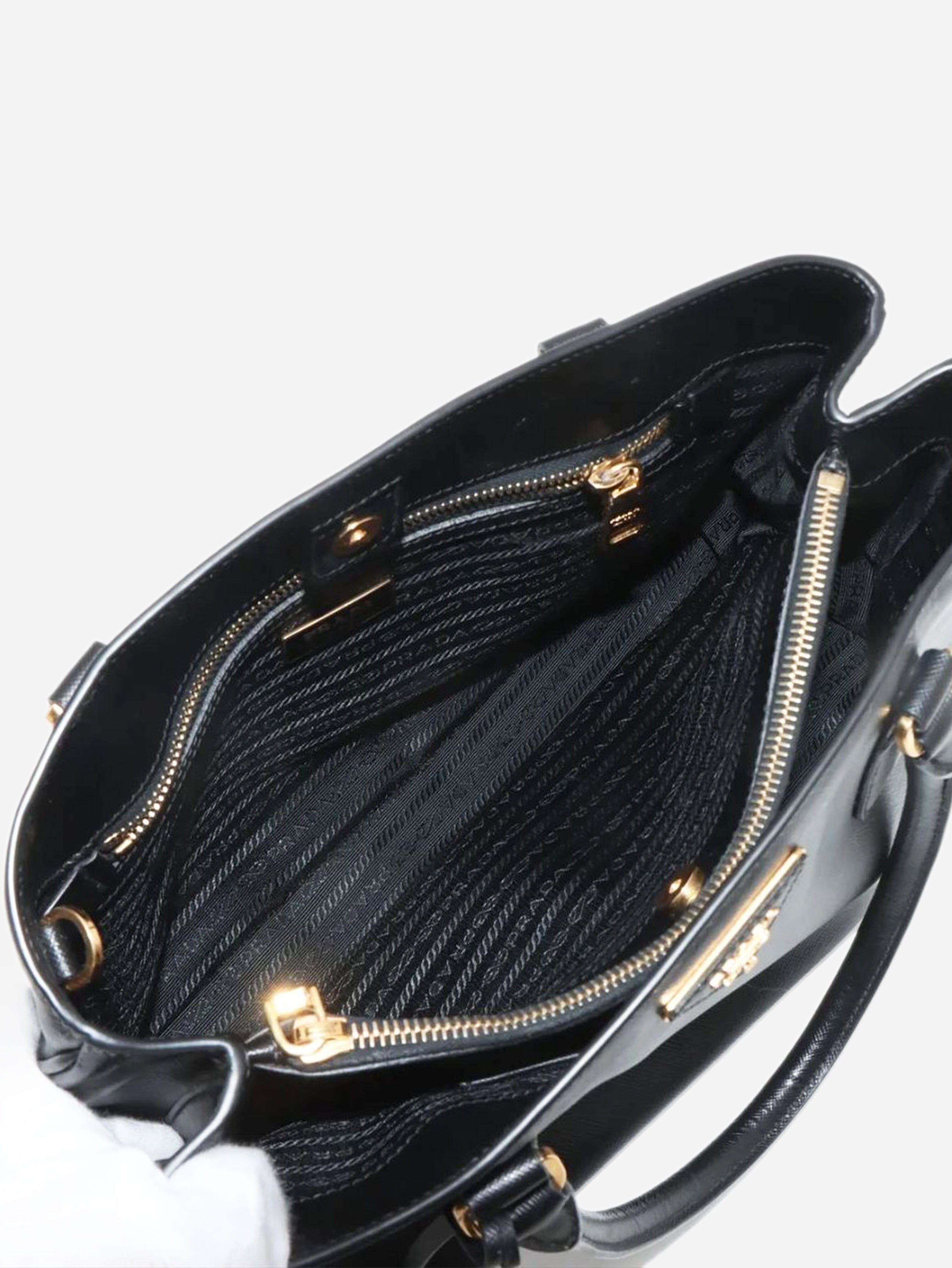 Black Saffiano Lux leather 2way bag