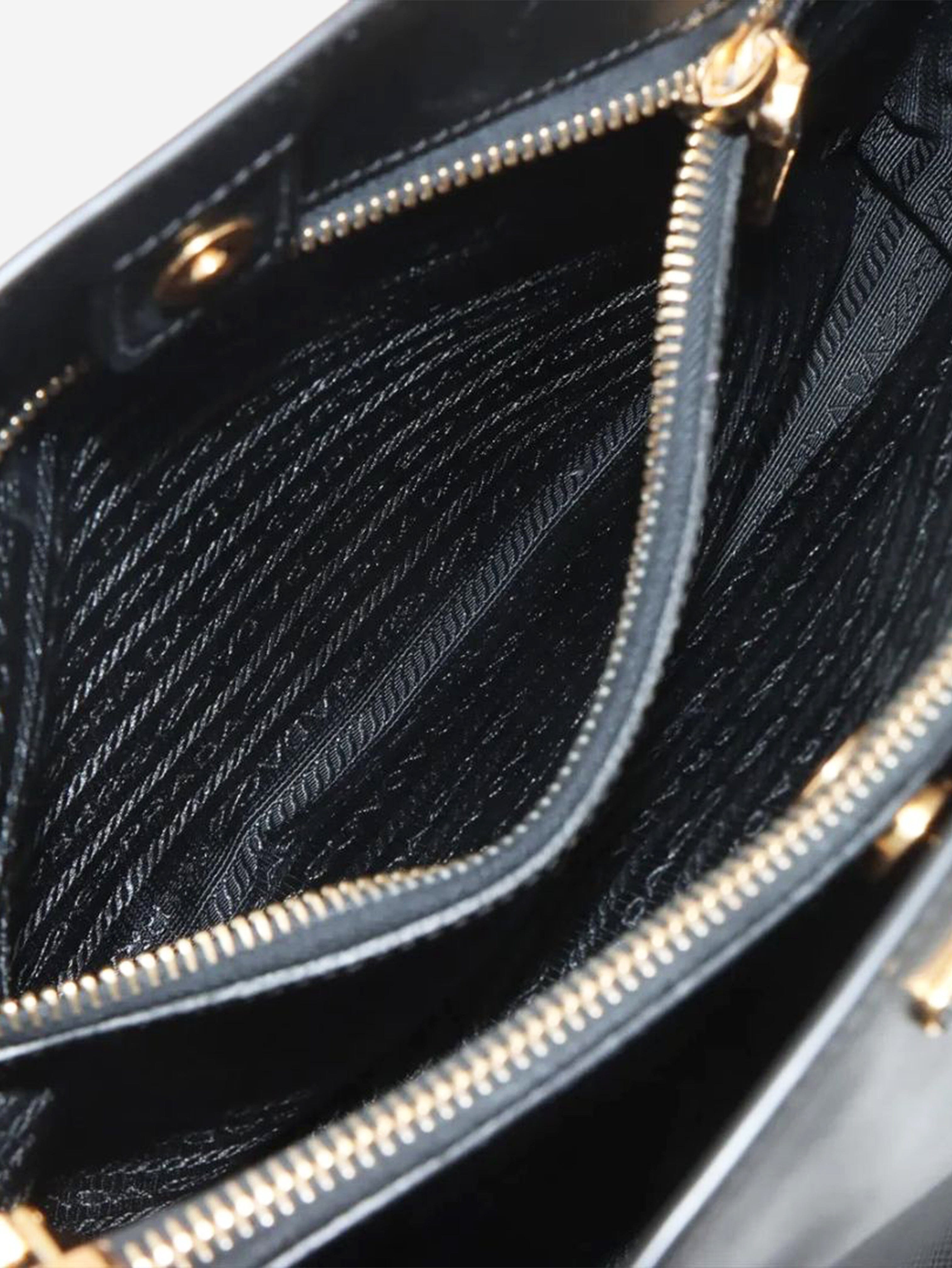 Black Saffiano Lux leather 2way bag