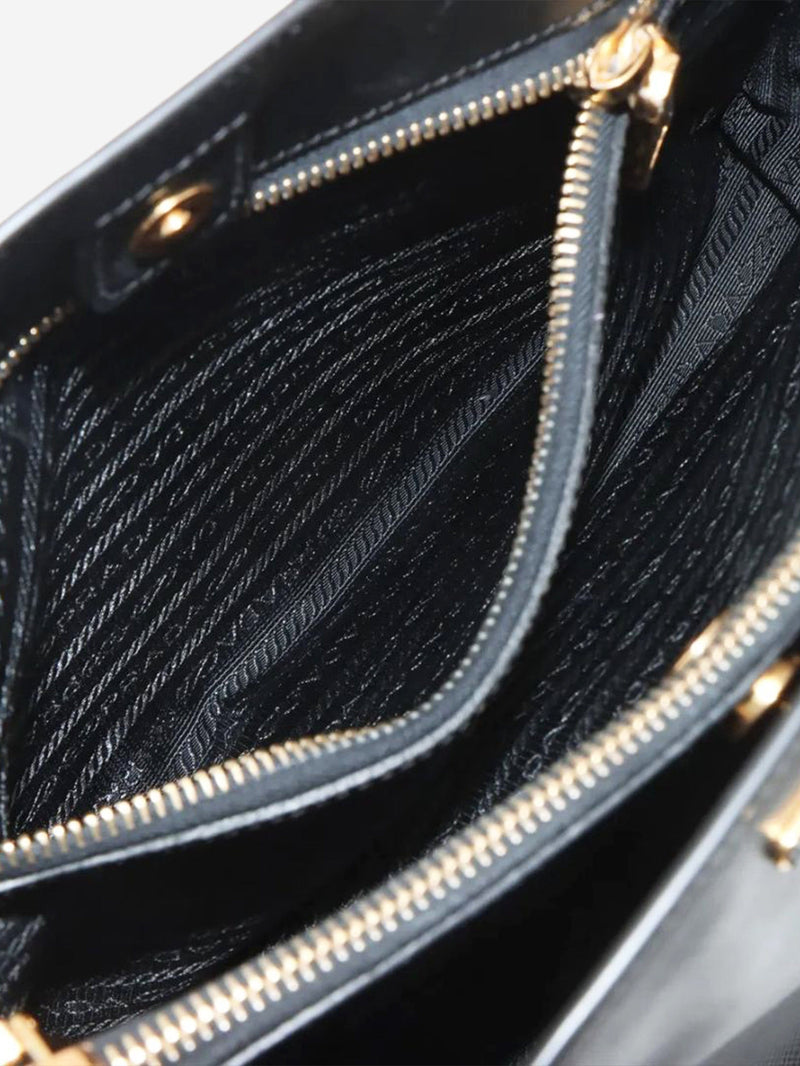 Black Saffiano Lux leather 2way bag