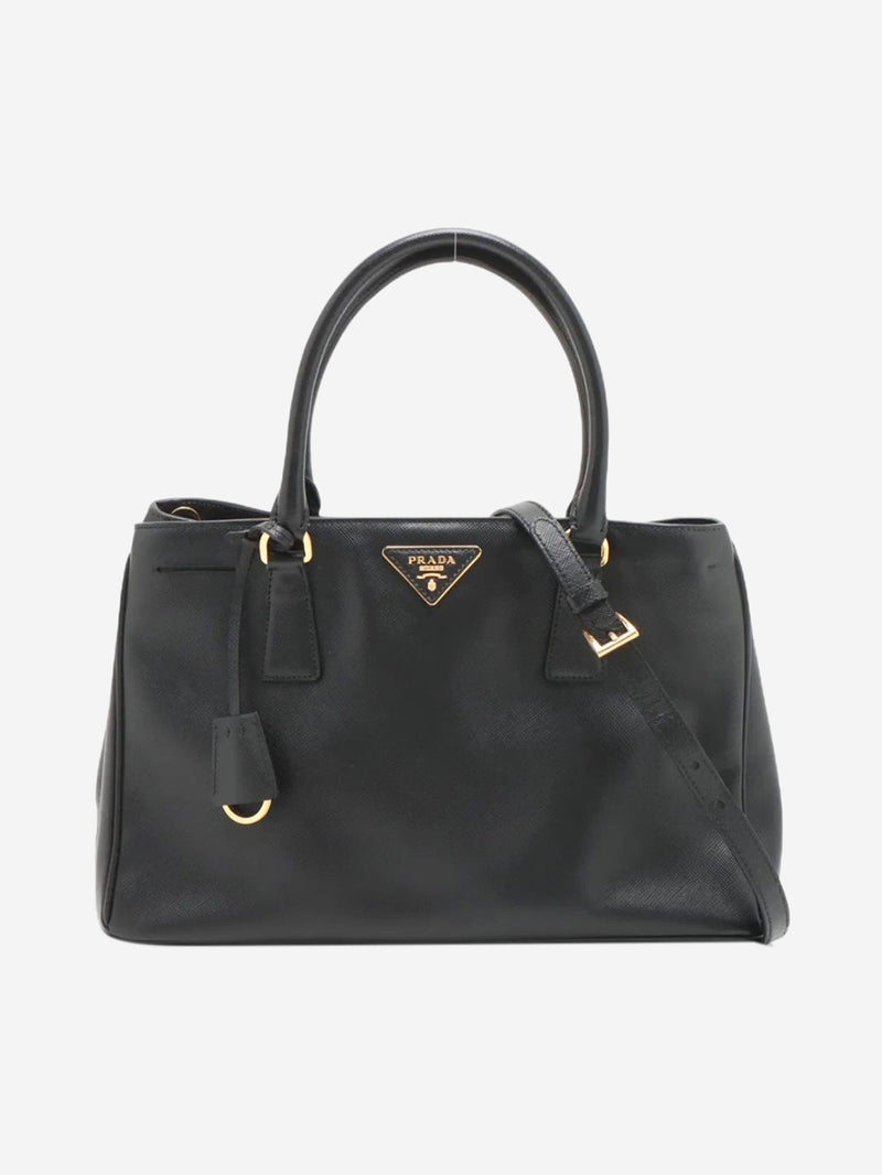 Black Saffiano Lux leather 2way bag