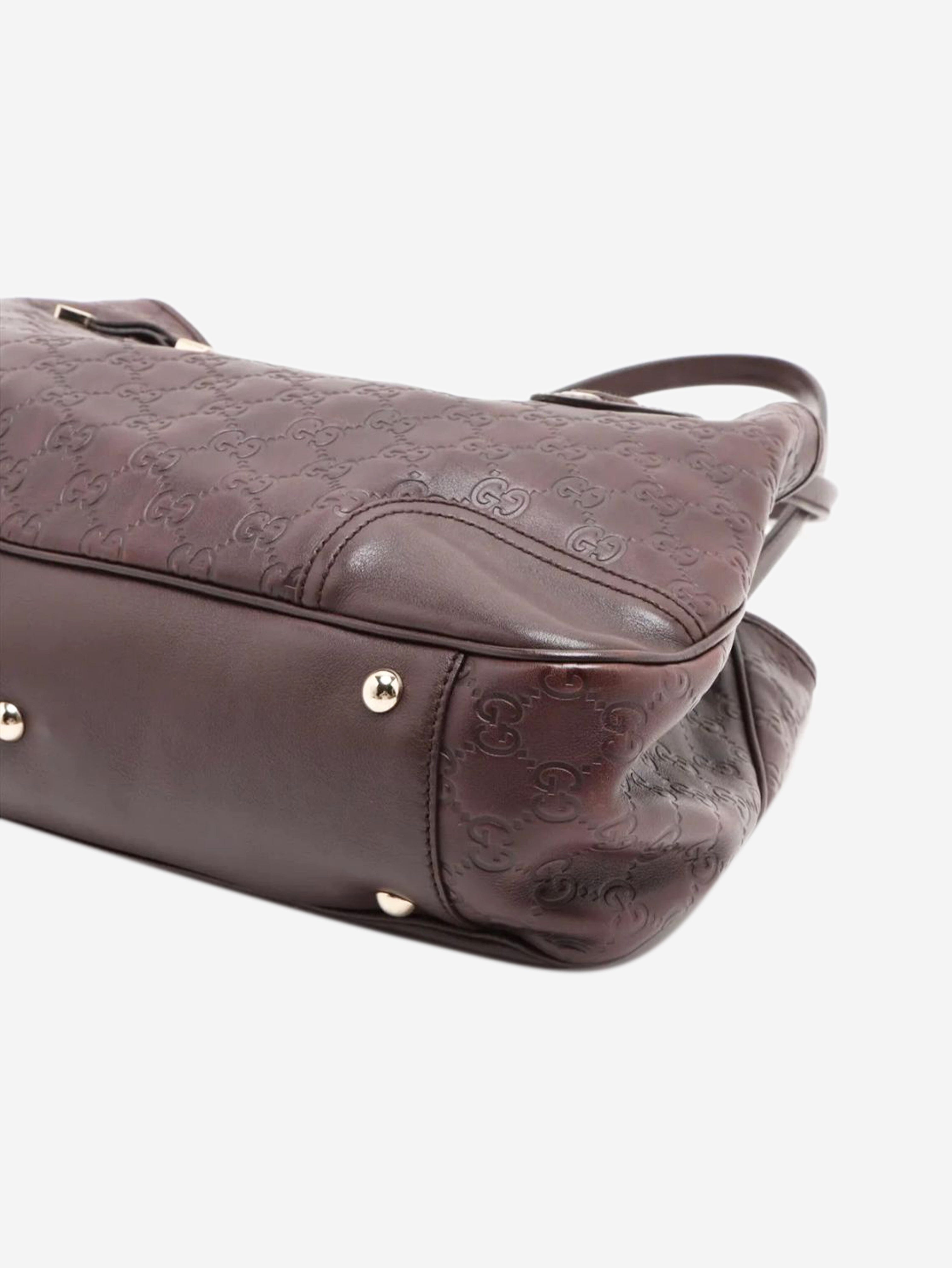 Brown Guccissima leather shoulder bag