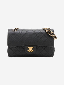 Black vintage 1989 small lambskin Classic Double Flap bag Shoulder bags Chanel 