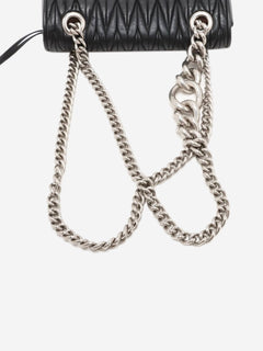 Black Matelassé leather chain bag