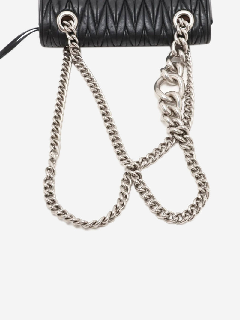 Black Matelassé leather chain bag