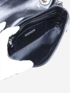 Black Matelassé leather chain bag