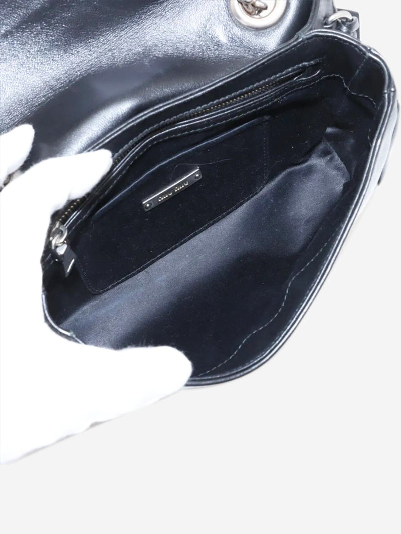 Black Matelassé leather chain bag