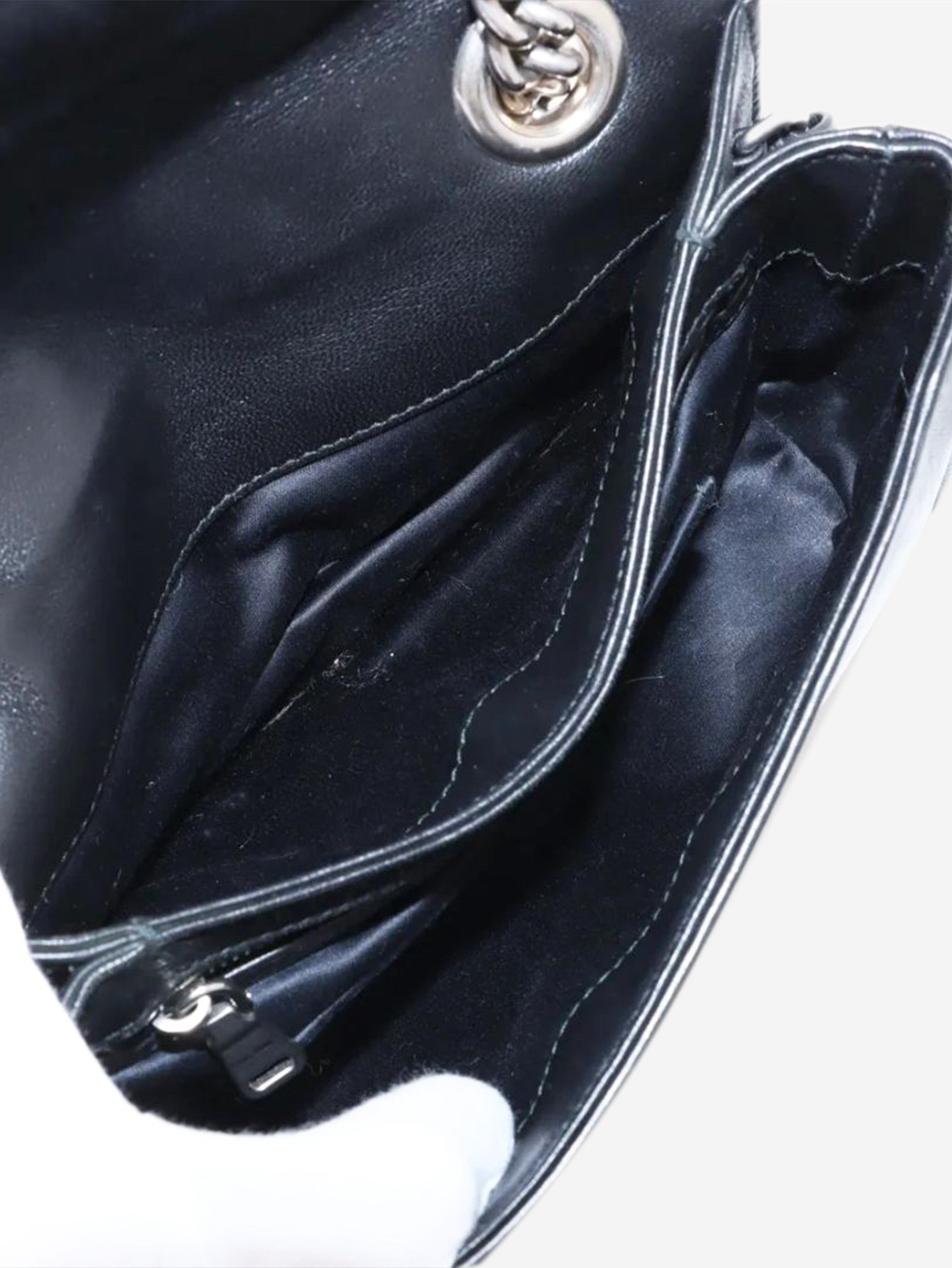 Black Matelassé leather chain bag