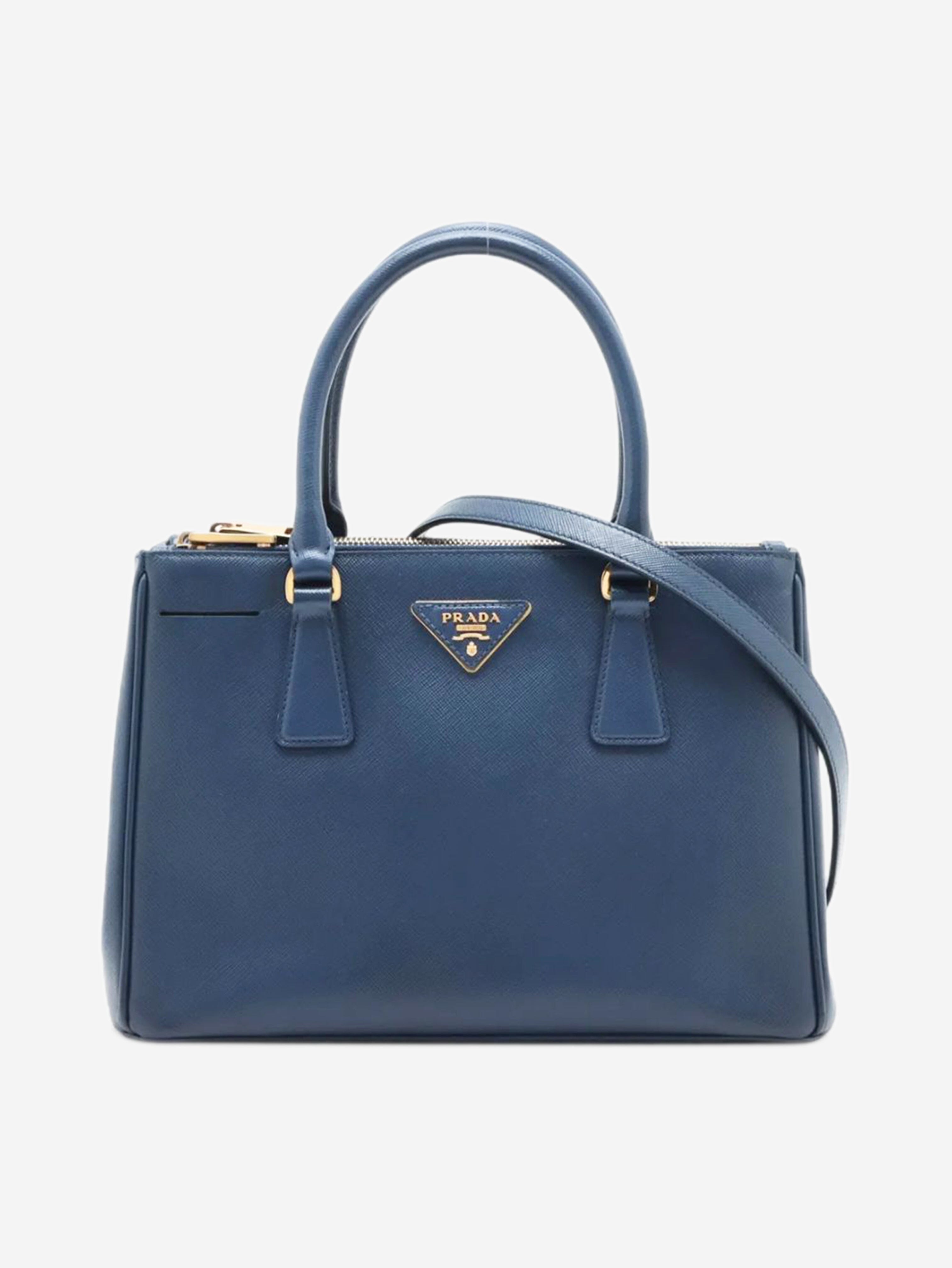 Blue Saffiano leather Galleria 2way bag Shoulder bags Prada 