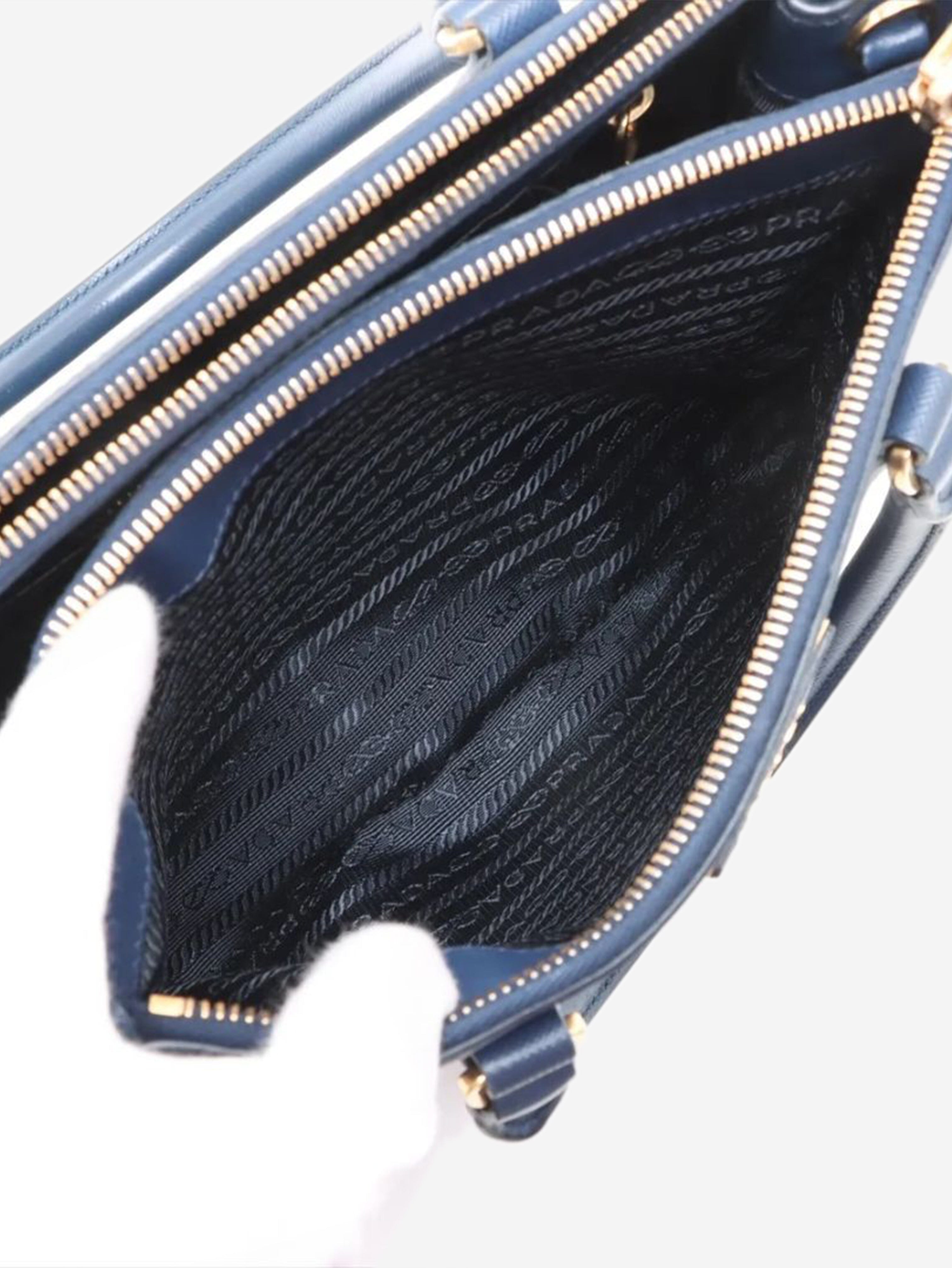 Blue Saffiano leather Galleria 2way bag Shoulder bags Prada 