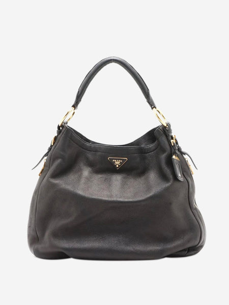 Black Vitello Daino leather shoulder bag product image
