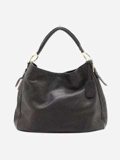 Black Vitello Daino leather shoulder bag