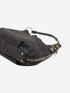 Black Vitello Daino leather shoulder bag