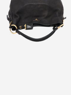 Black Vitello Daino leather shoulder bag
