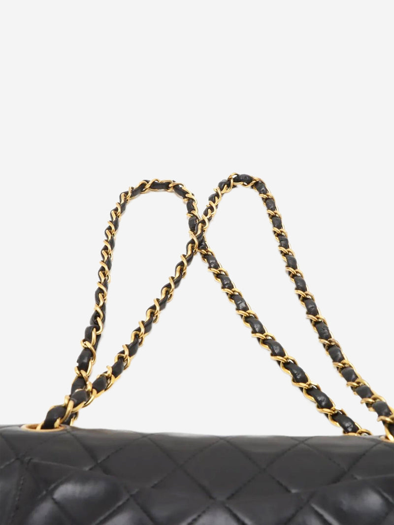 Black vintage 1994 small lambskin Classic Double Flap bag Shoulder bags Chanel 