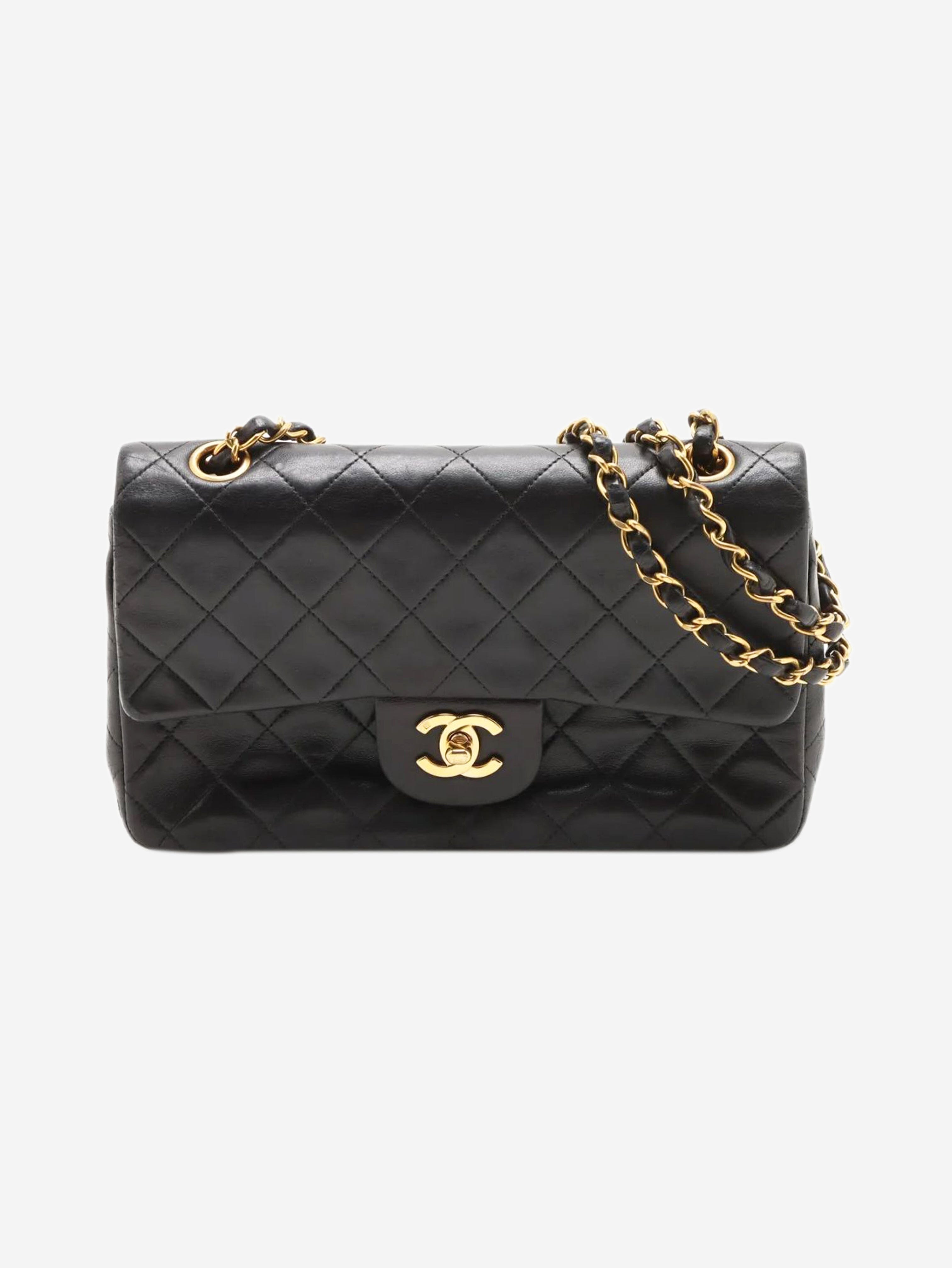 Black vintage 1994 small lambskin Classic Double Flap bag Shoulder bags Chanel 