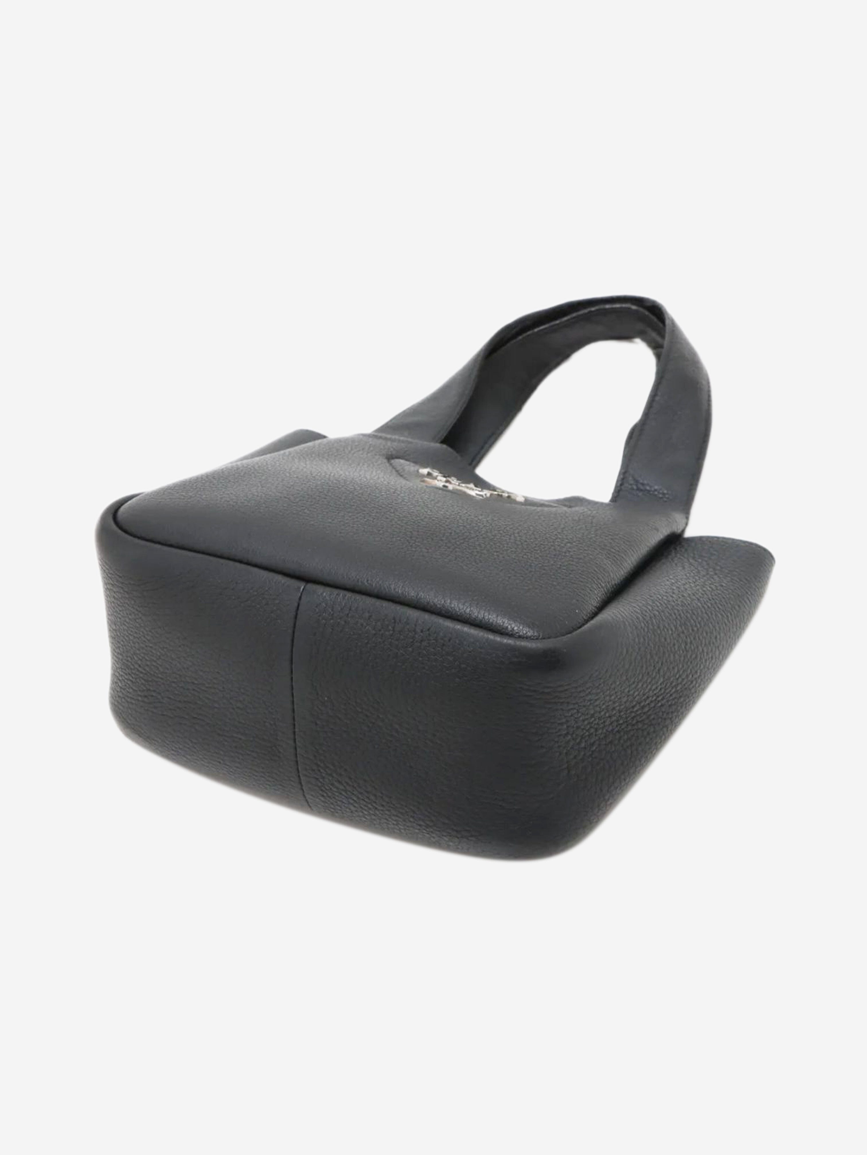 Black Vitello Daino leather mini bag Top Handle Bags Prada 