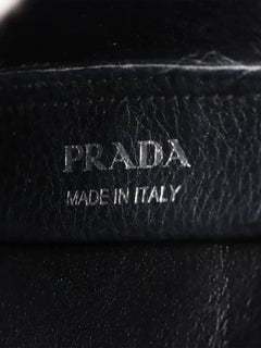 Black Vitello Daino leather mini bag Top Handle Bags Prada 