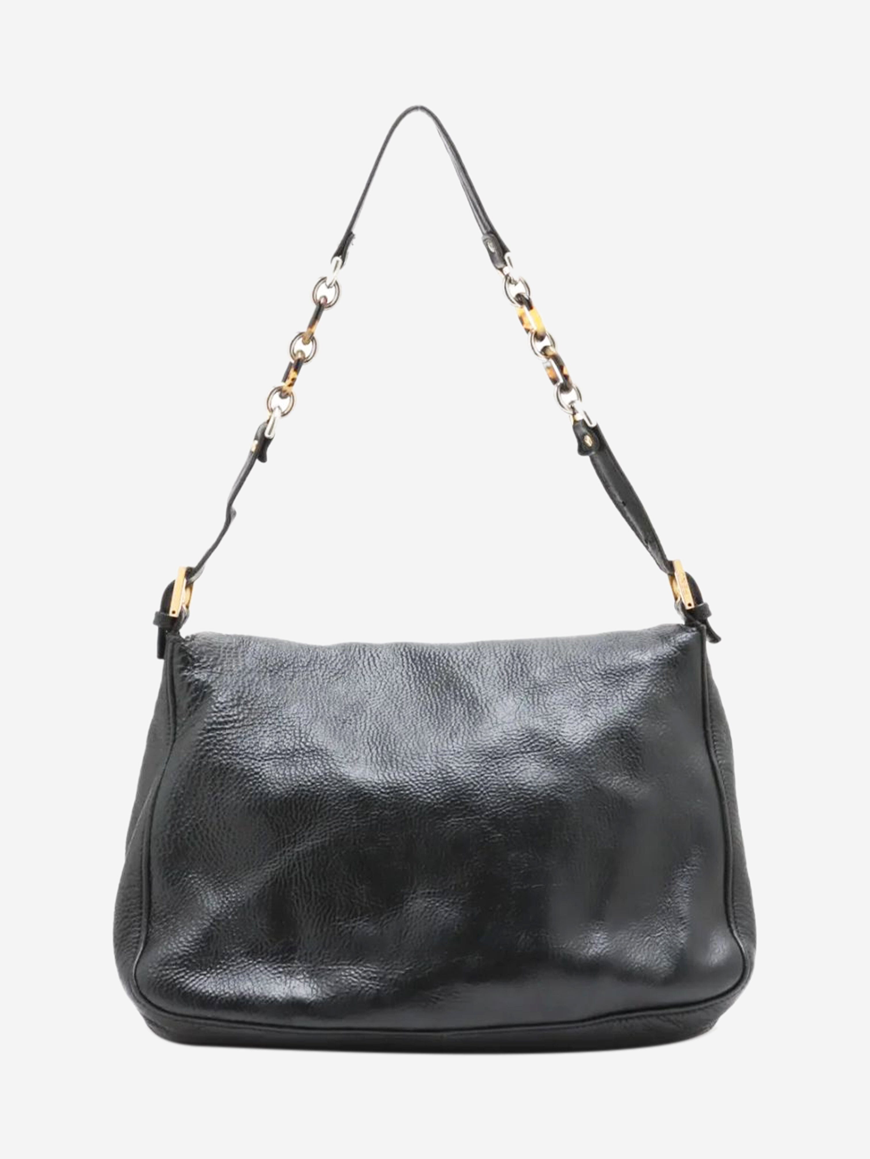 Black Mama Baguette leather bag