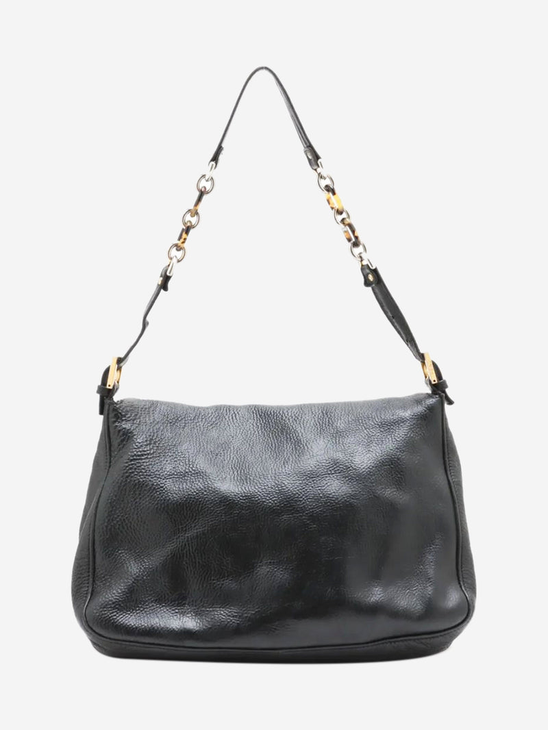 Black Mama Baguette leather bag