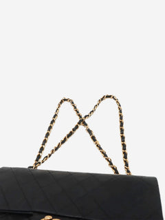 Black vintage 1989 medium lambskin Classic Double Flap bag Shoulder bags Chanel 