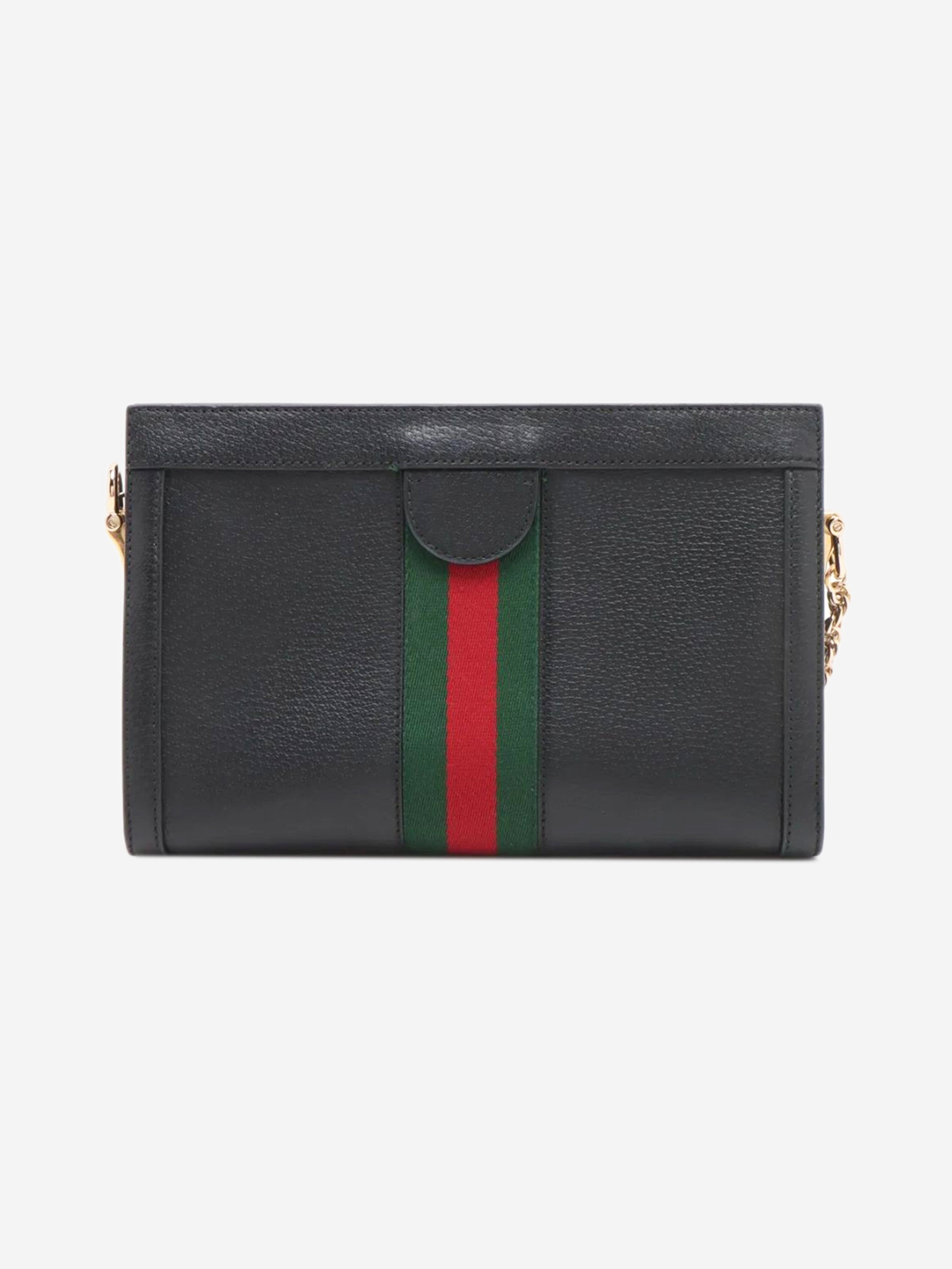 Black Ophidia leather chain shoulder bag