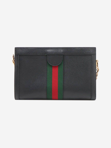 Black Ophidia leather chain shoulder bag alternate image