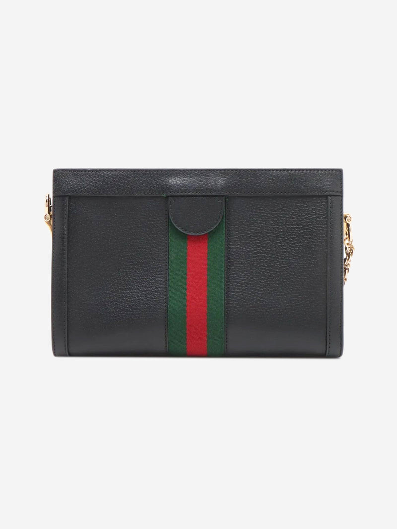 Black Ophidia leather chain shoulder bag