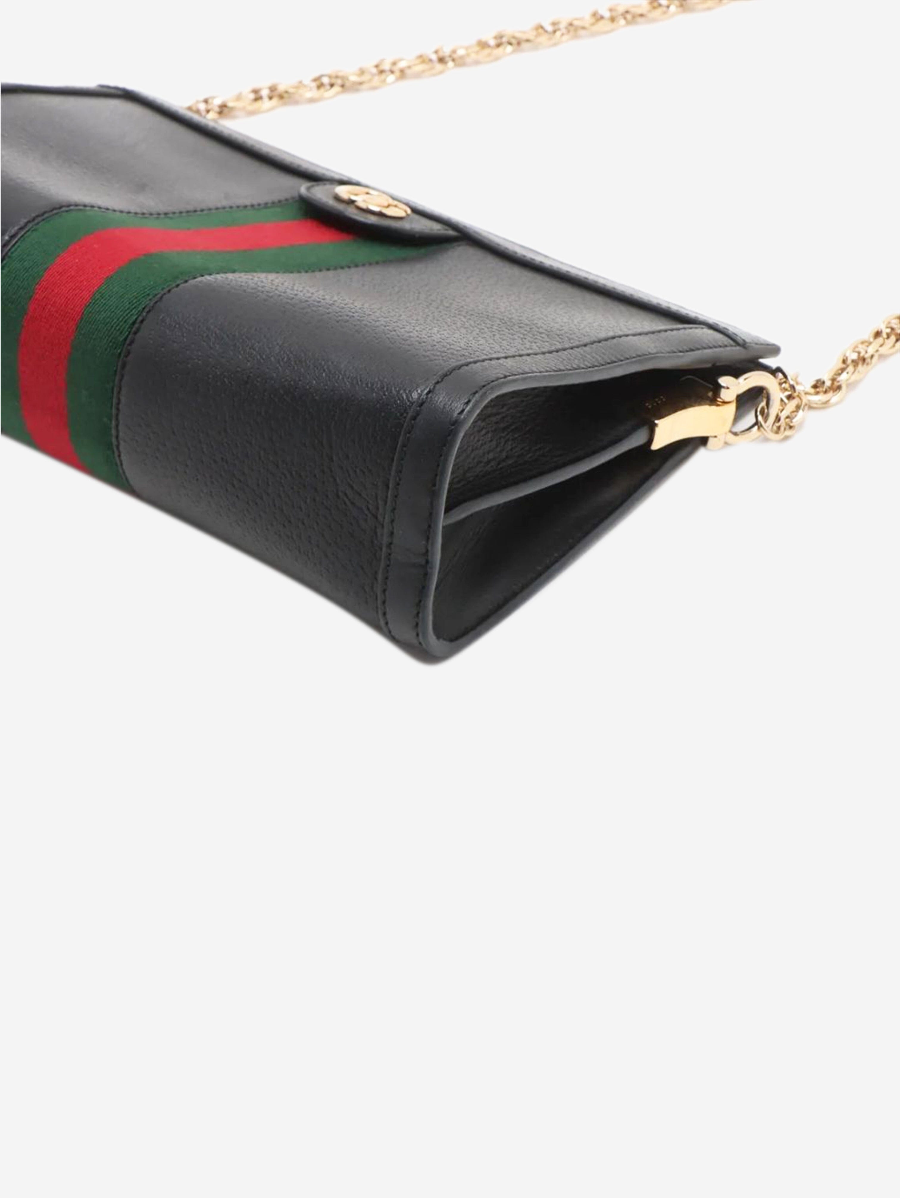 Black Ophidia leather chain shoulder bag
