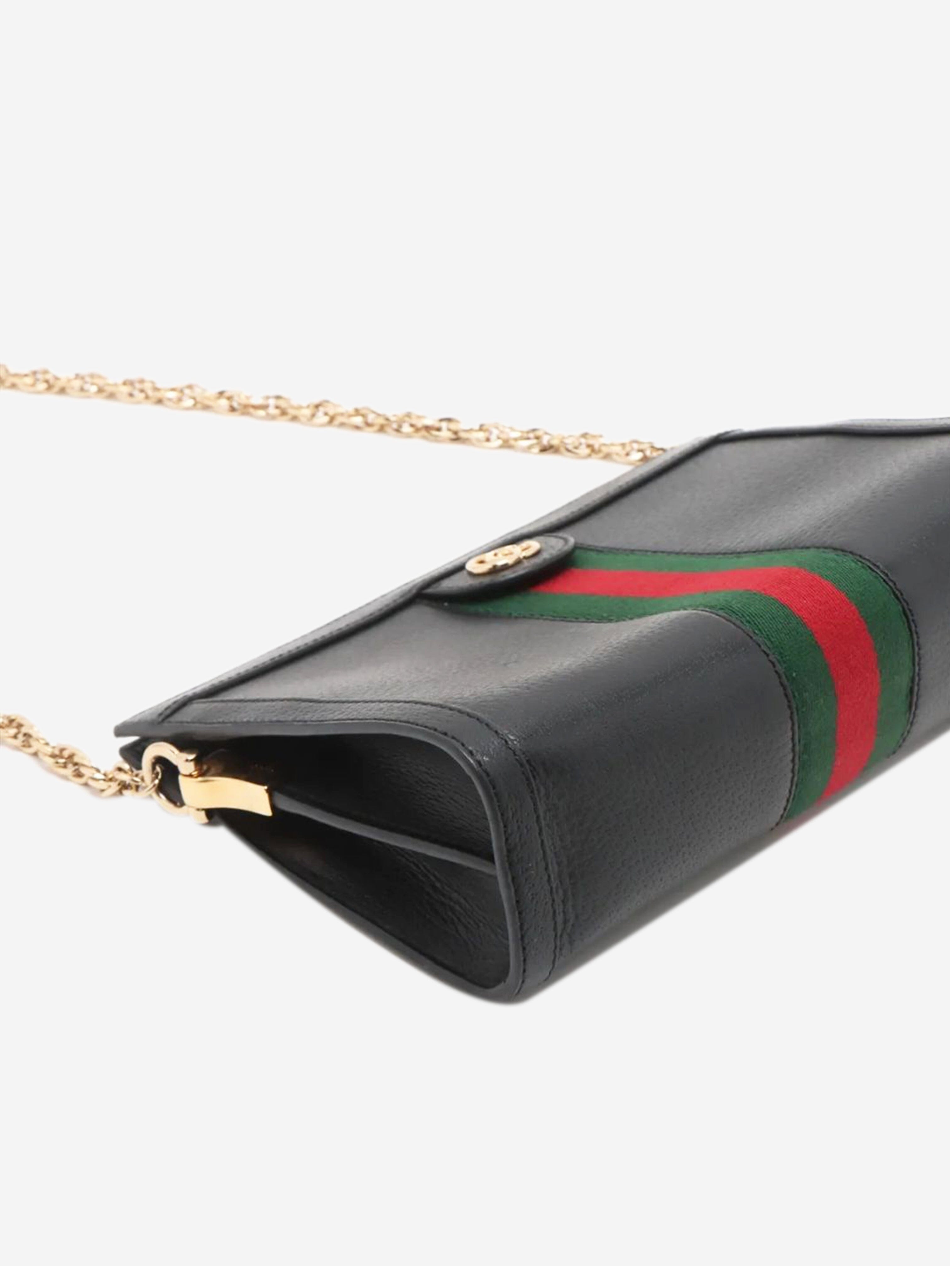 Black Ophidia leather chain shoulder bag