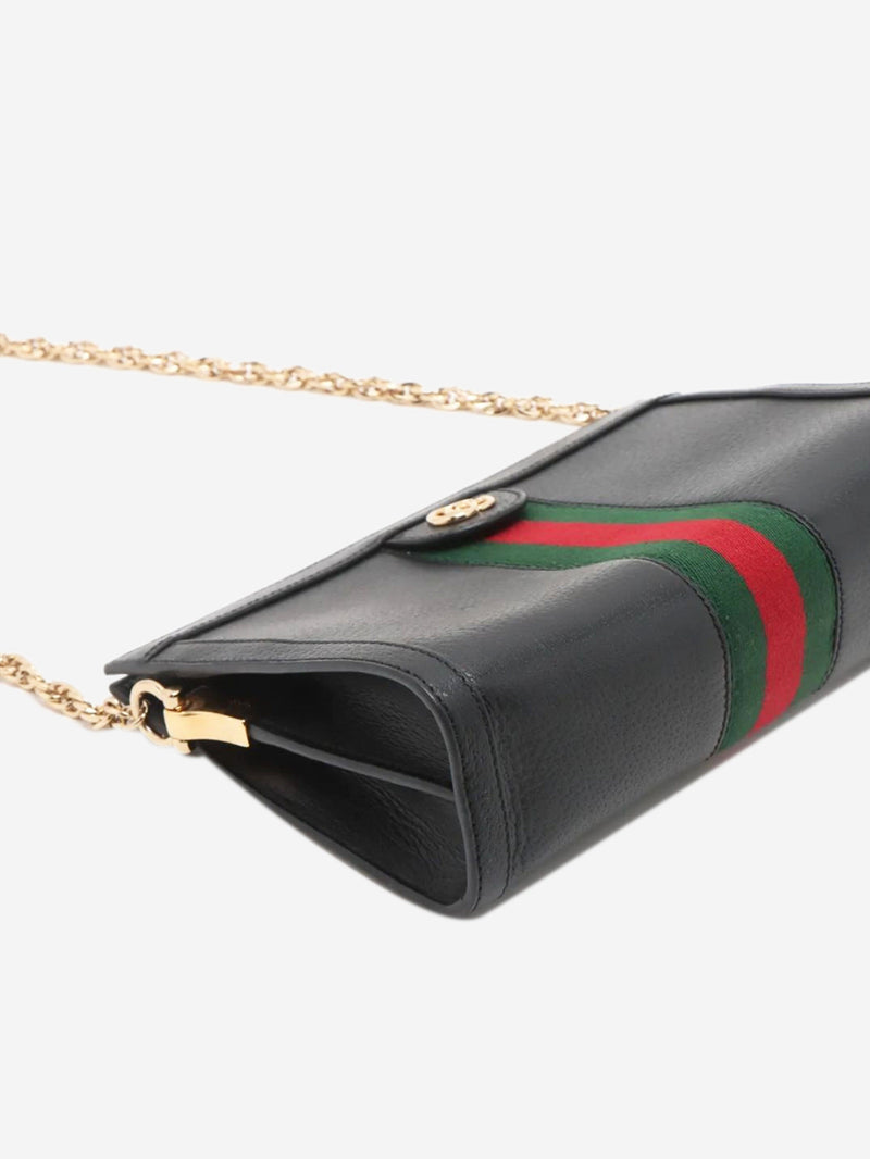 Black Ophidia leather chain shoulder bag