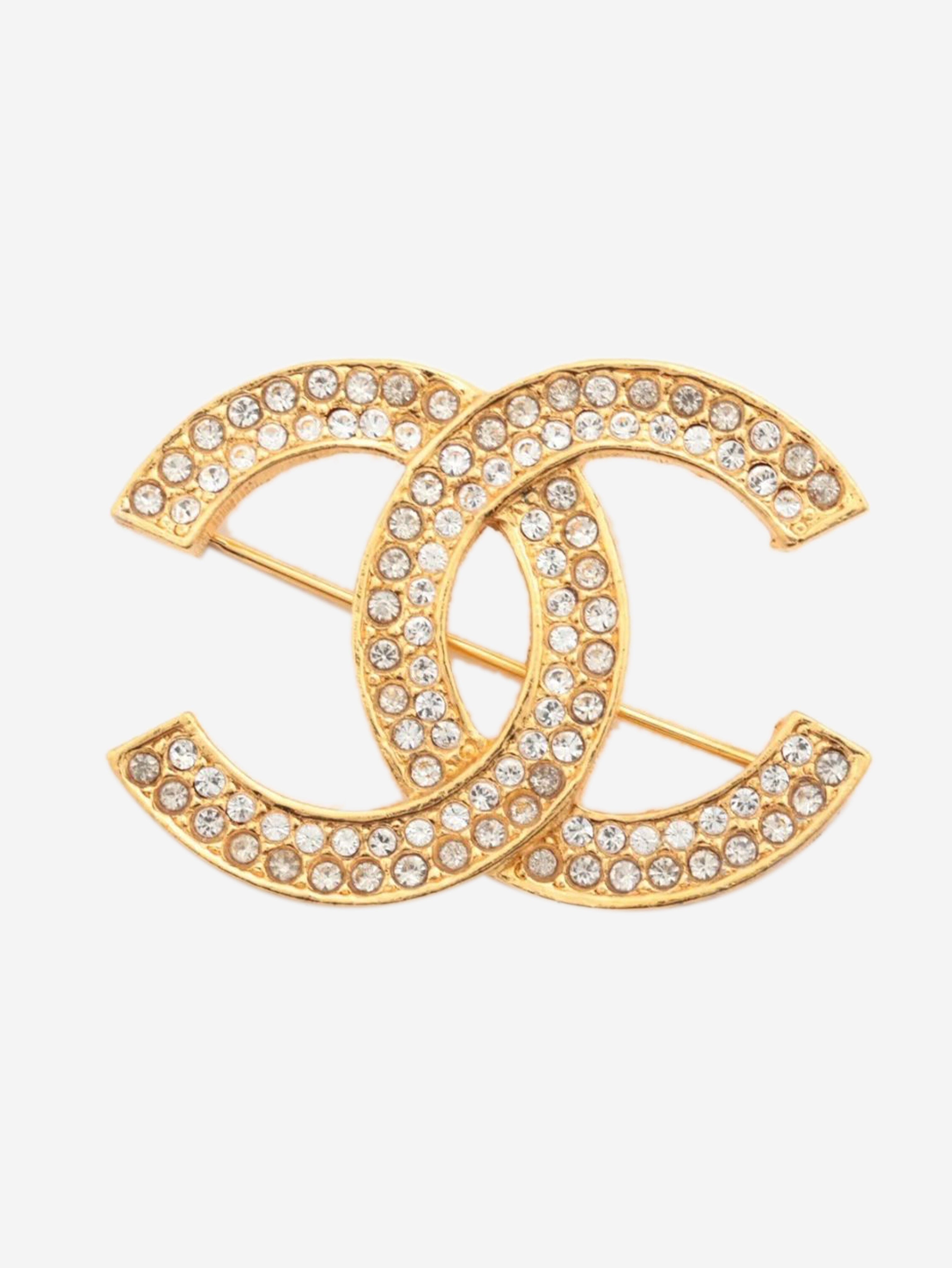 Gold Coco Mark 174 rhinestone brooch Brooches Chanel 