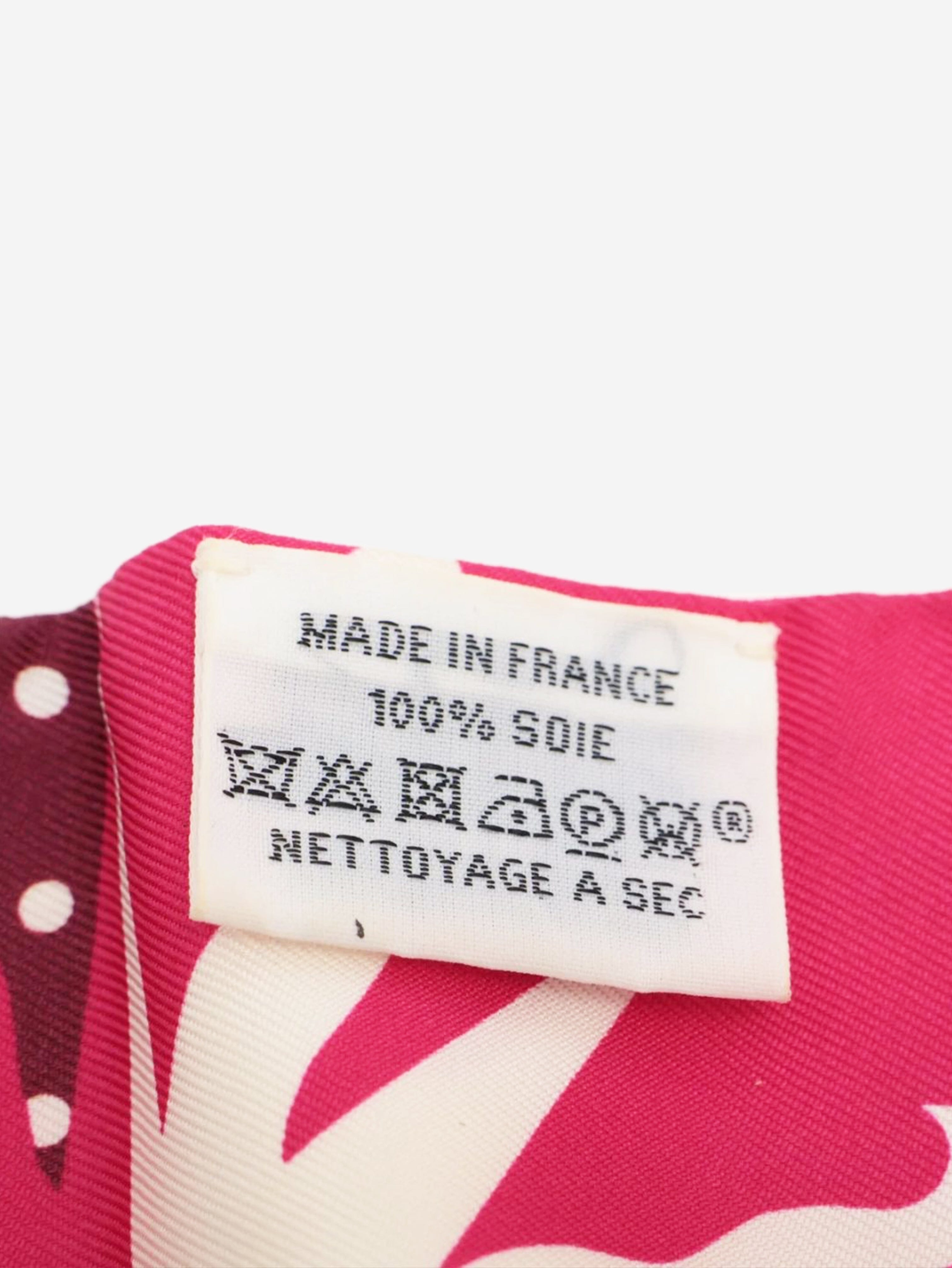 Pink silk printed twilly Scarves Hermes 