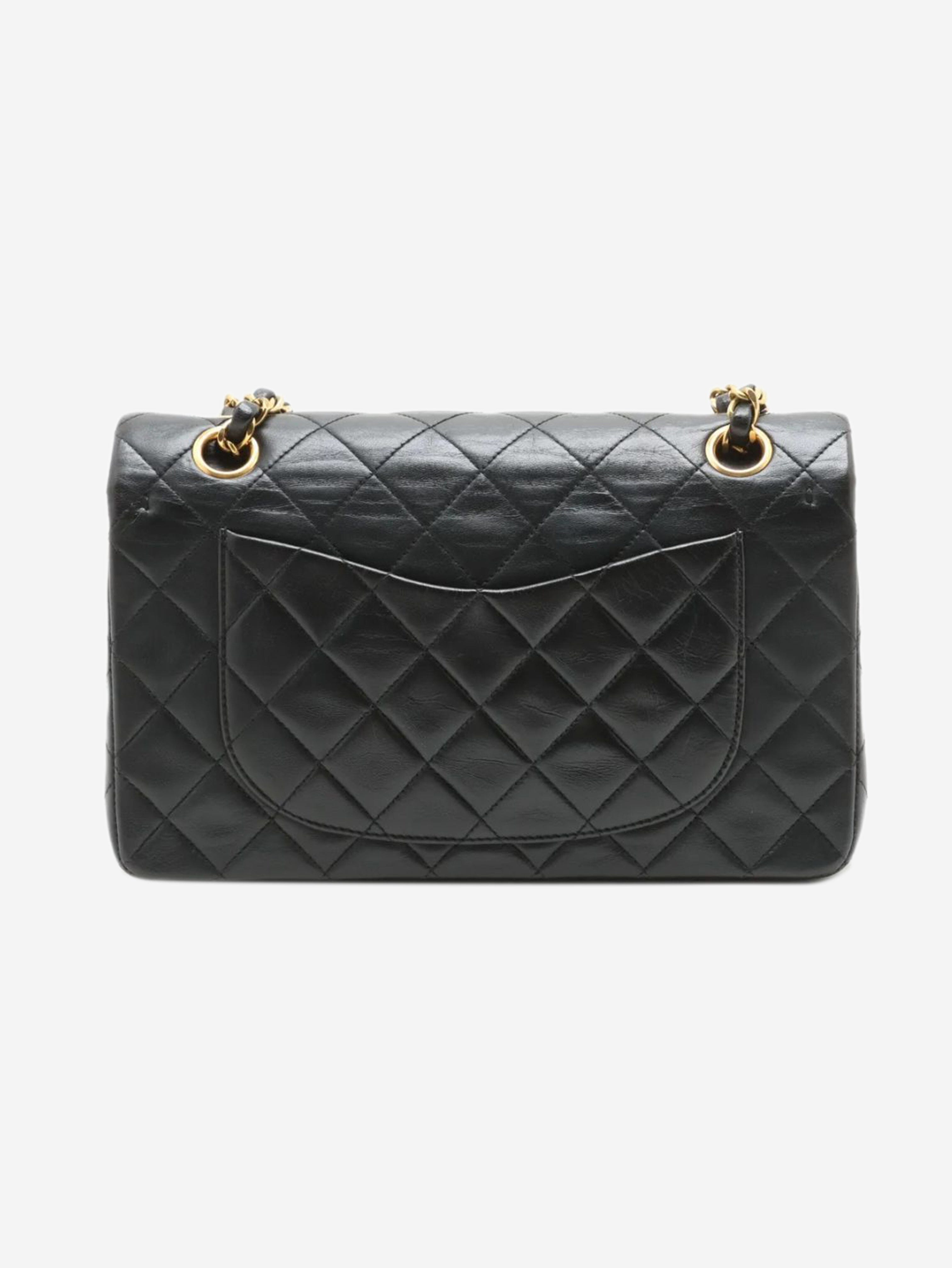 Black vintage 1994 small lambskin Classic Double Flap bag Shoulder bags Chanel 
