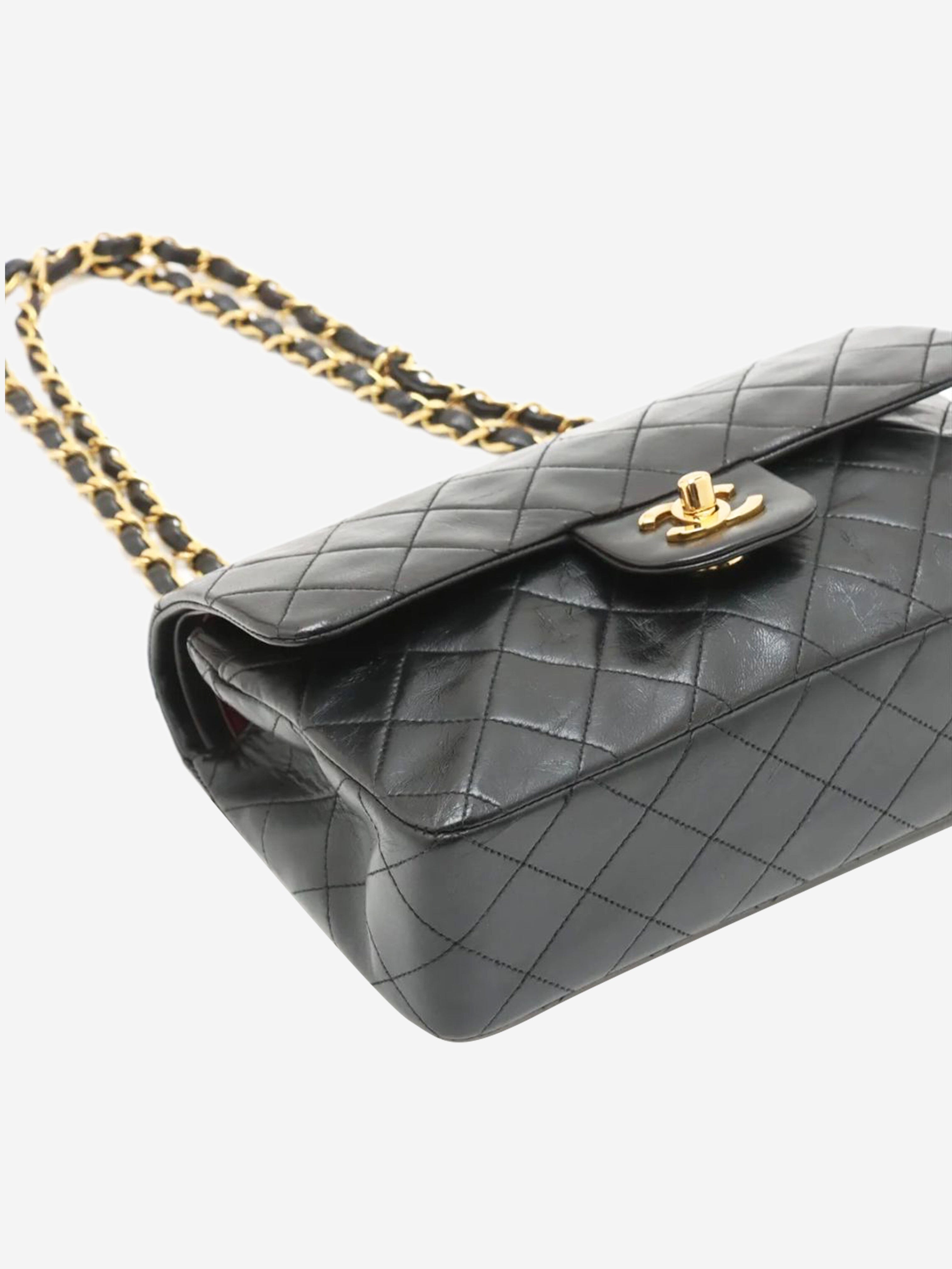 Black vintage 1994 small lambskin Classic Double Flap bag Shoulder bags Chanel 