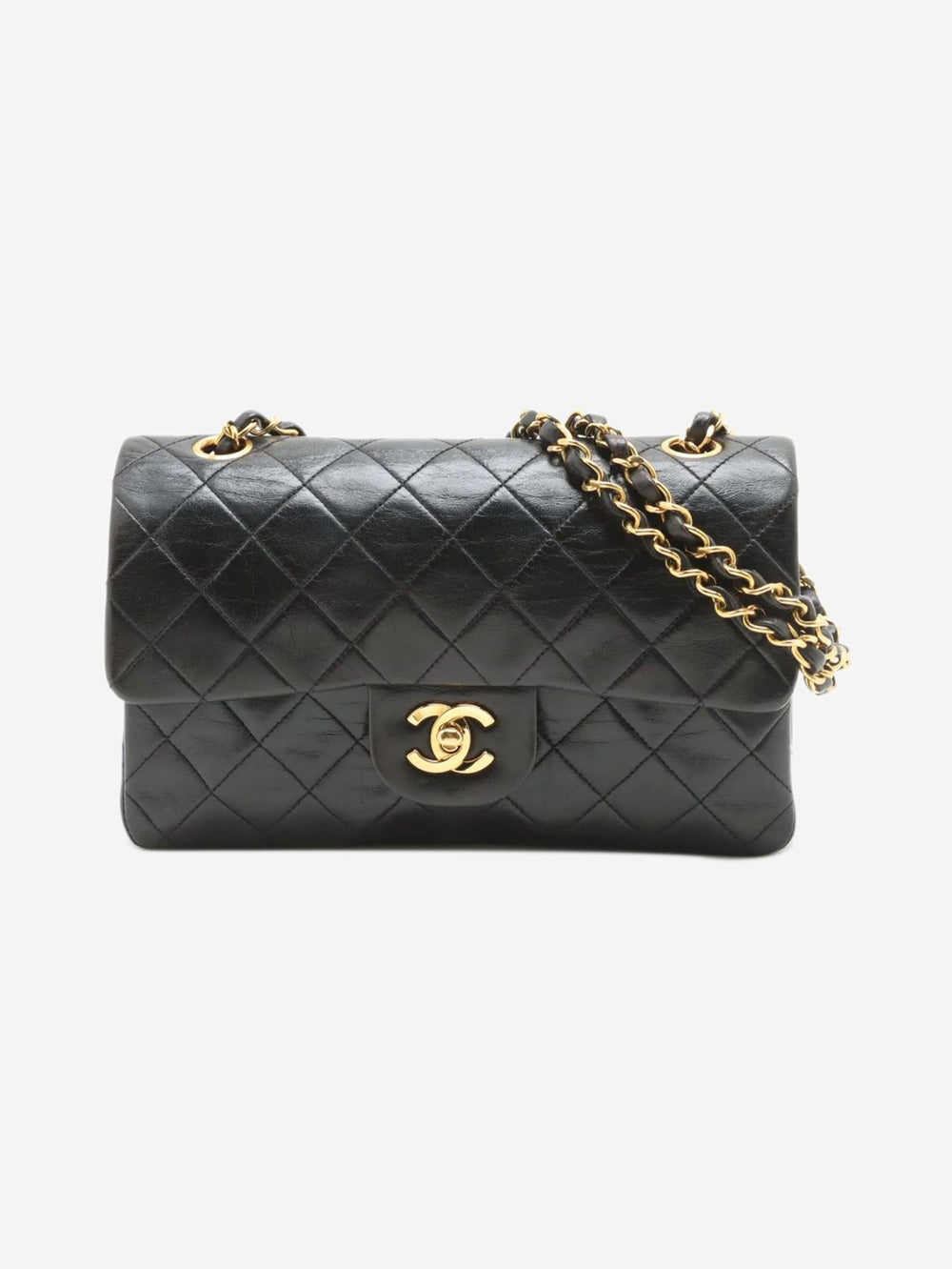 Black vintage 1994 small lambskin Classic Double Flap bag Shoulder bags Chanel 