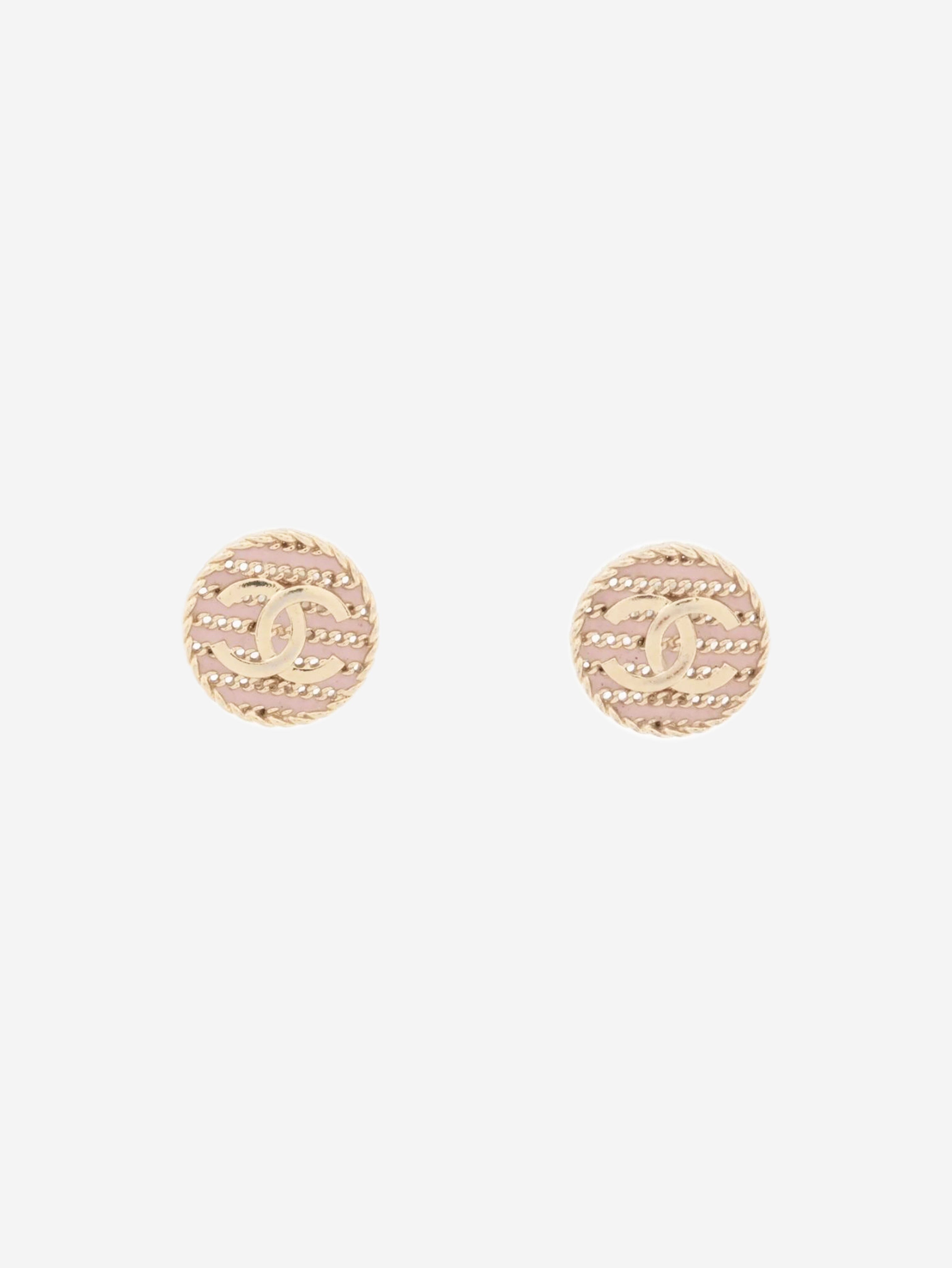 Gold and pink Coco Mark F19C stud earrings Earrings Chanel 