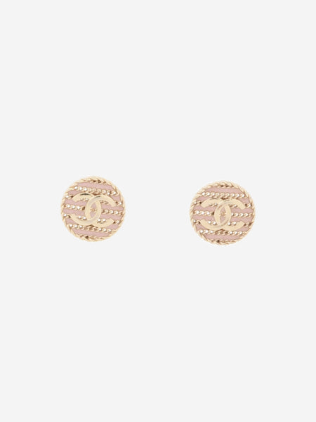 Gold and pink Coco Mark F19C stud earrings product image