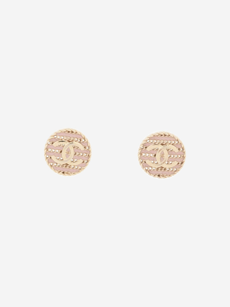 Gold and pink Coco Mark F19C stud earrings Earrings Chanel 