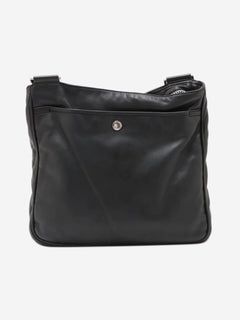 Black leather shoulder bag
