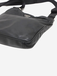 Black leather shoulder bag