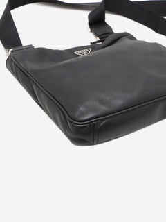 Black leather shoulder bag
