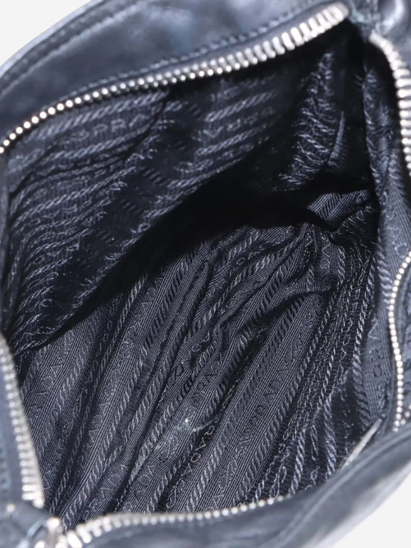 Black leather shoulder bag