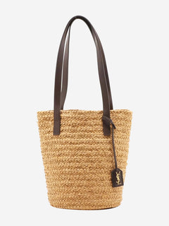 Tan Paris Panier raffia tote bag Tote Bags Saint Laurent 