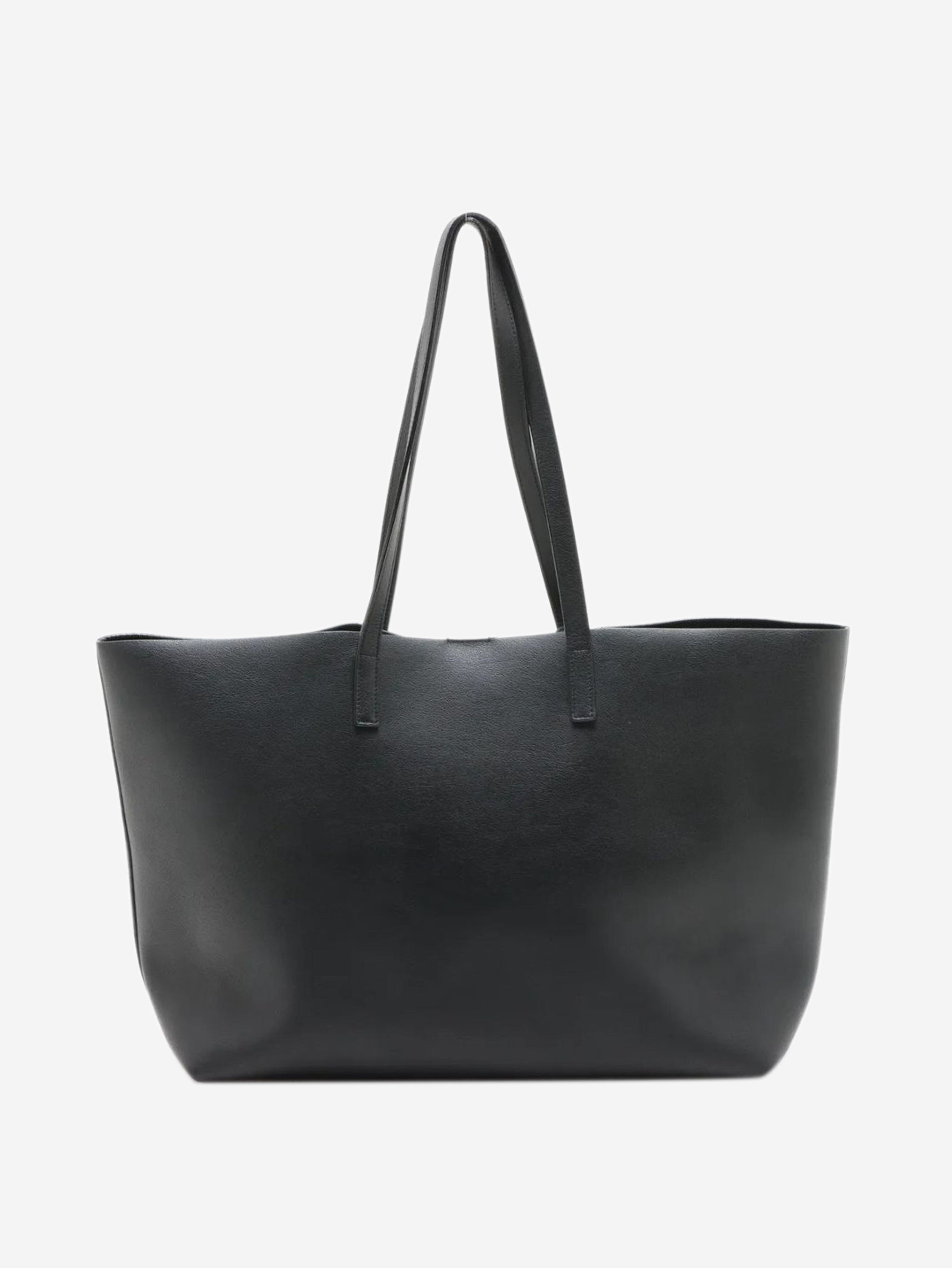 Black Paris Sac Shopping leather tote bag
