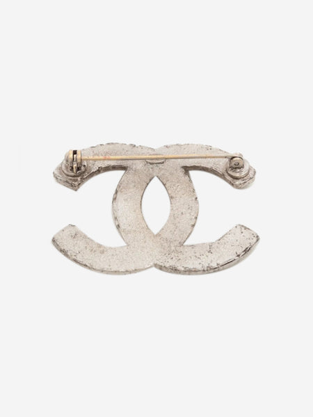 Silver Coco Mark A11A rhinestone brooch alternate image