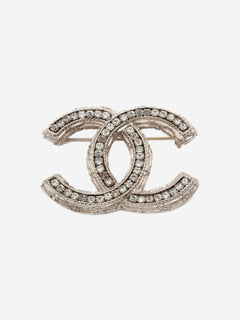 Silver Coco Mark A11A rhinestone brooch Brooches Chanel 